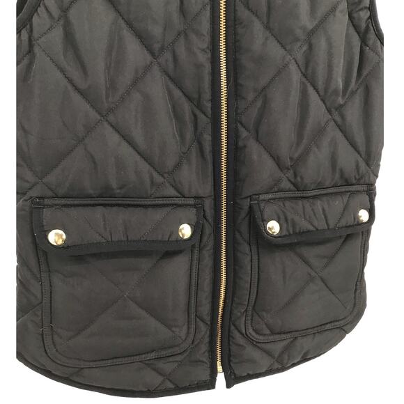 J. Crew Factory Women's Black Full Zip Quilted Vest Size XXS - Picture 3 of 11